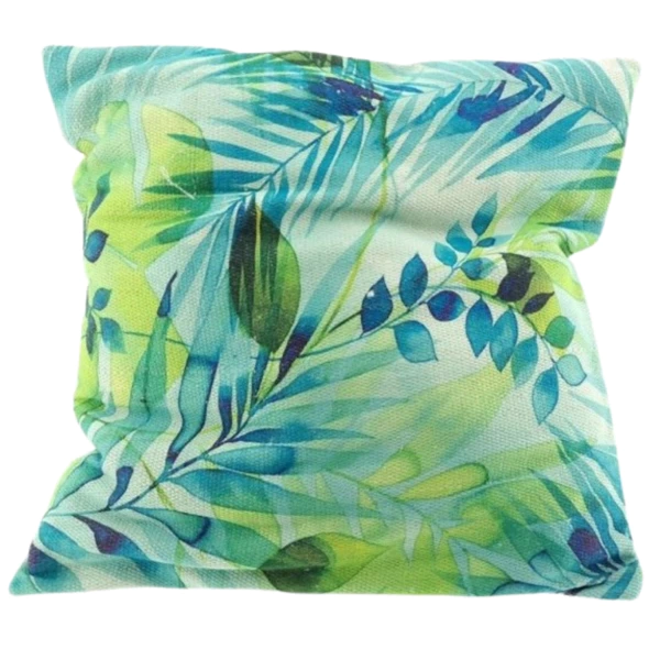 Kussen tropical blauw/groen 45 x 45 cm