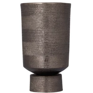 PTMD bloempot Erga aluminium grijs 40 cm