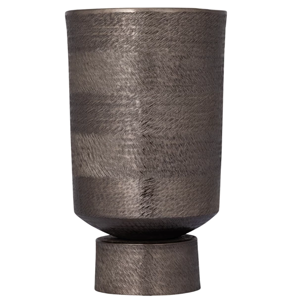 PTMD bloempot Erga aluminium grijs 40 cm