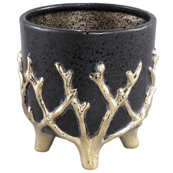 PTMD bloempot Quin zwart 17cm