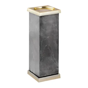 PTMD kaarsenhouder Alanna marmer zwart/goudkleurig 28,5 cm