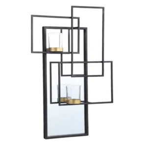 PTMD wandrek theelichthouder Erico zwart 54 cm