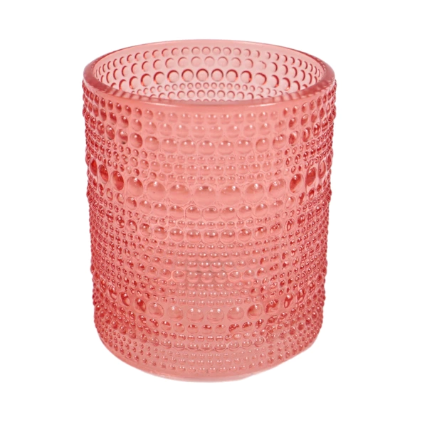 Theelichthouder Mimizan glas oranje 10 cm