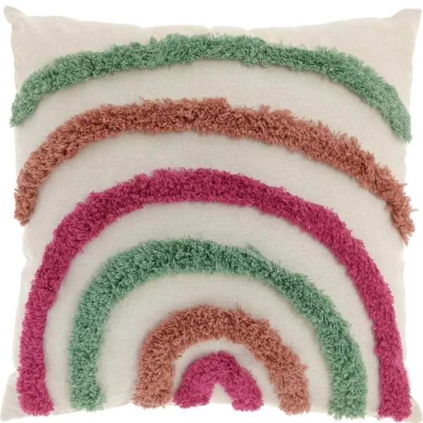 Unique Living kussen Ricca roze/groen 45x45cm