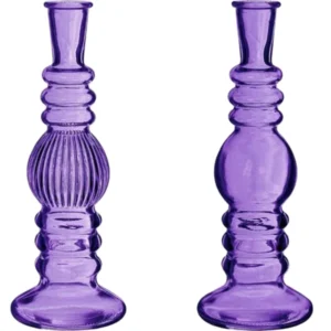 Vaas kaarsenhouder Florence paars 23 cm